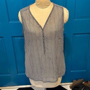 Banana Republic blouse, black and white print, size Large